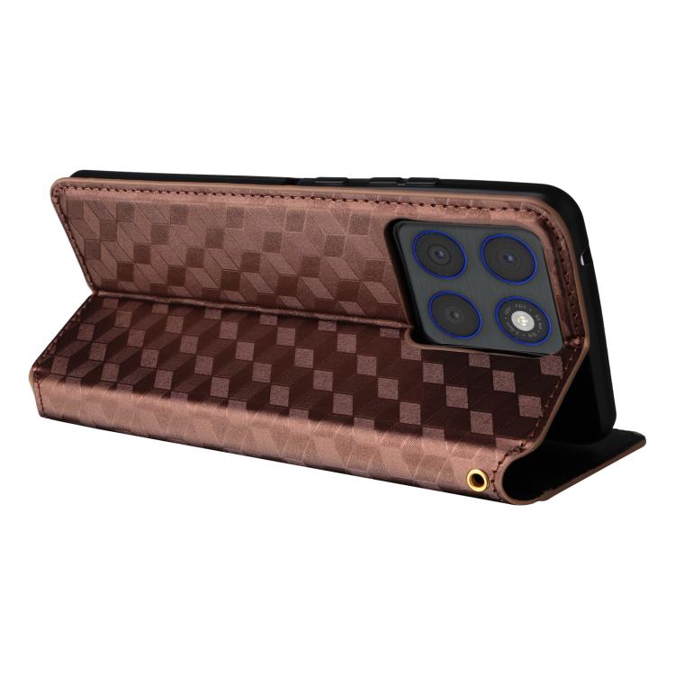 For Motorola Edge 70 5G Cubic Grid Texture Flip Leather Phone Case