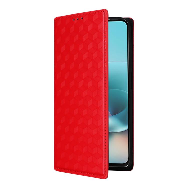 For Motorola Moto G67 Power / G57 Power Cubic Grid Texture Flip Leather Phone Case