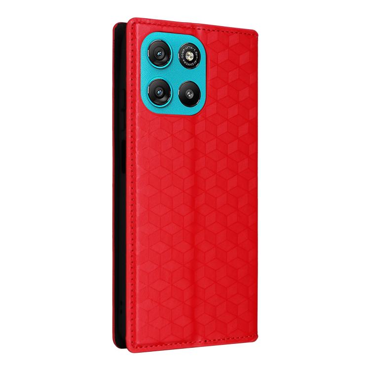 For Motorola Moto G67 Power / G57 Power Cubic Grid Texture Flip Leather Phone Case