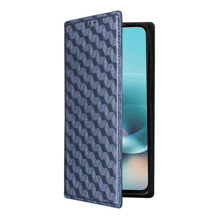 For Motorola Moto G67 Power / G57 Power Cubic Grid Texture Flip Leather Phone Case
