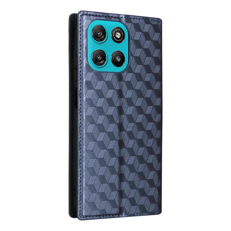 For Motorola Moto G67 Power / G57 Power Cubic Grid Texture Flip Leather Phone Case