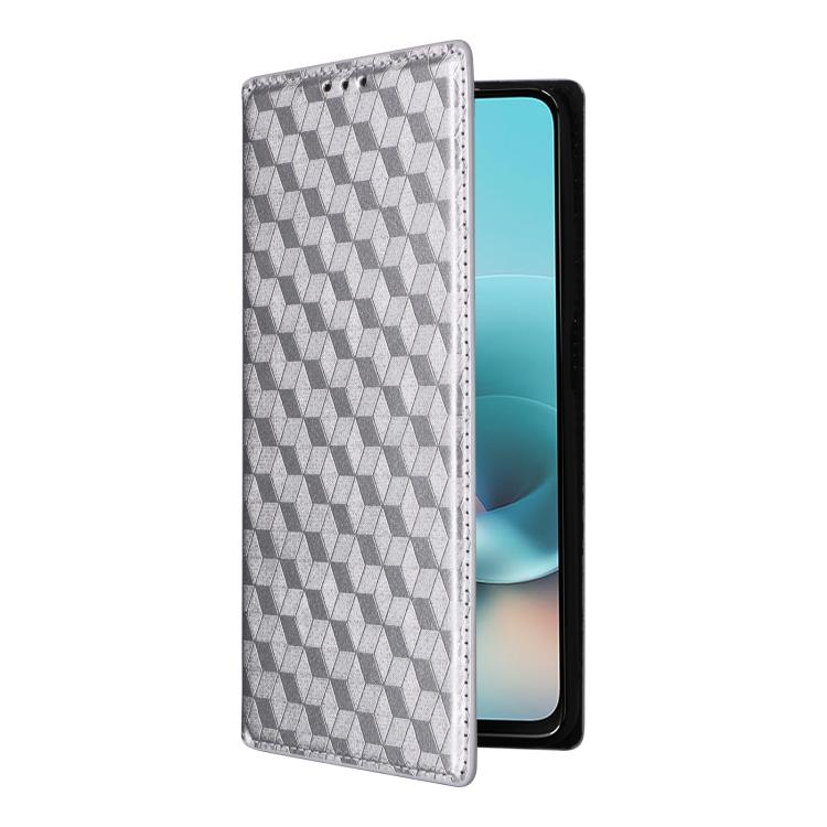 For Motorola Moto G67 Power / G57 Power Cubic Grid Texture Flip Leather Phone Case
