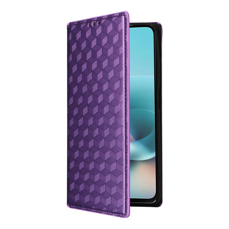 For Motorola Moto G67 Power / G57 Power Cubic Grid Texture Flip Leather Phone Case