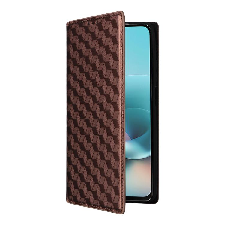 For Motorola Moto G67 Power / G57 Power Cubic Grid Texture Flip Leather Phone Case