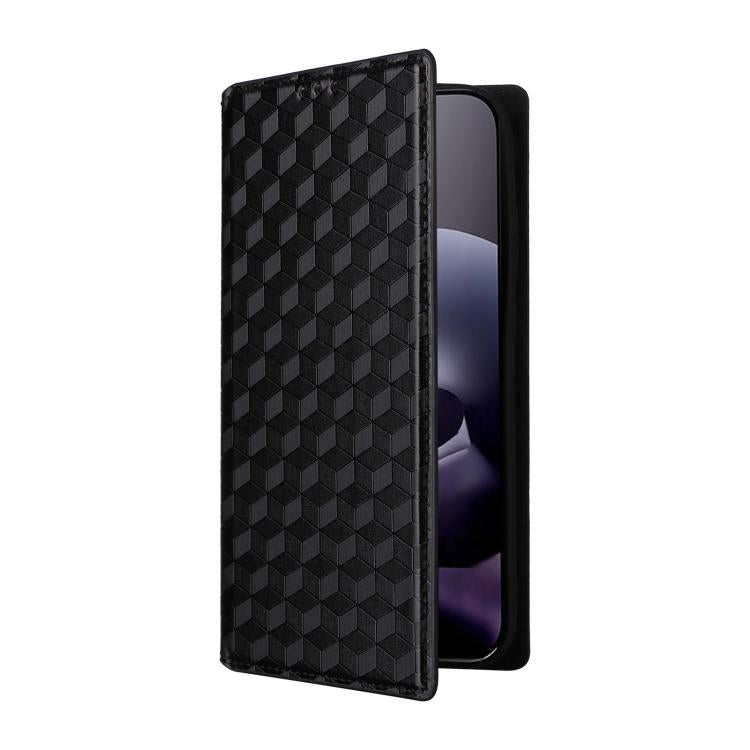 For Motorola Moto G67 5G / G77 5G Cubic Grid Texture Flip Leather Phone Case