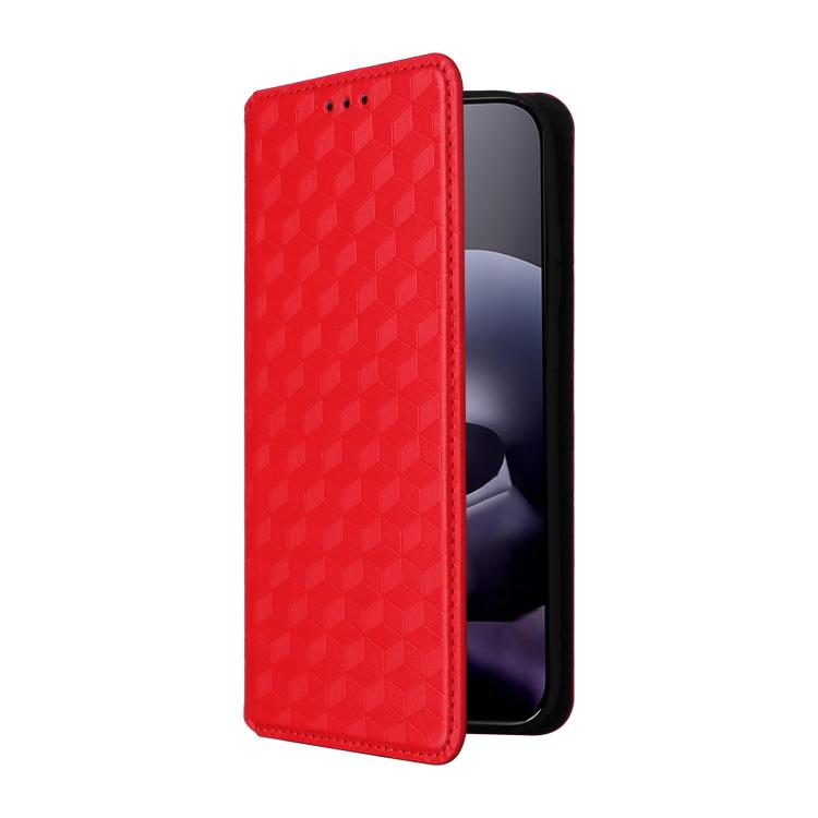 For Motorola Moto G67 5G / G77 5G Cubic Grid Texture Flip Leather Phone Case
