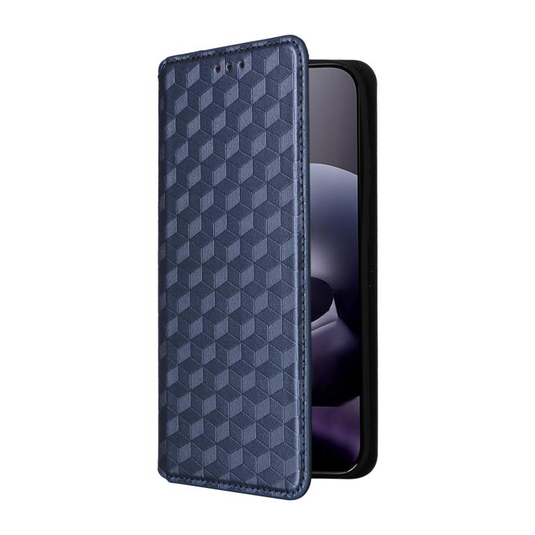 For Motorola Moto G67 5G / G77 5G Cubic Grid Texture Flip Leather Phone Case