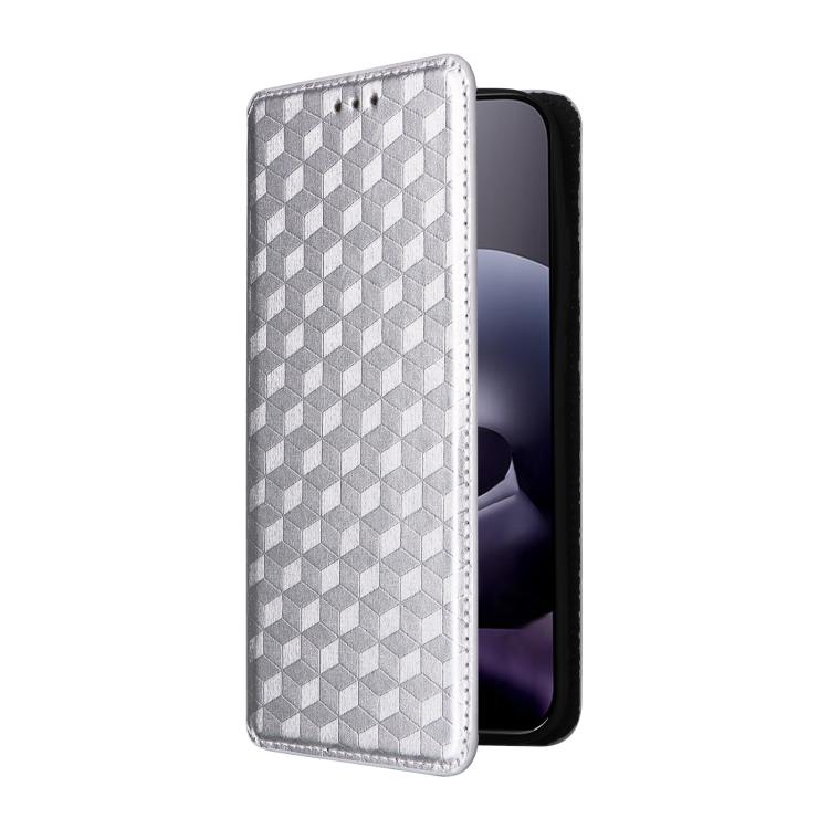 For Motorola Moto G67 5G / G77 5G Cubic Grid Texture Flip Leather Phone Case