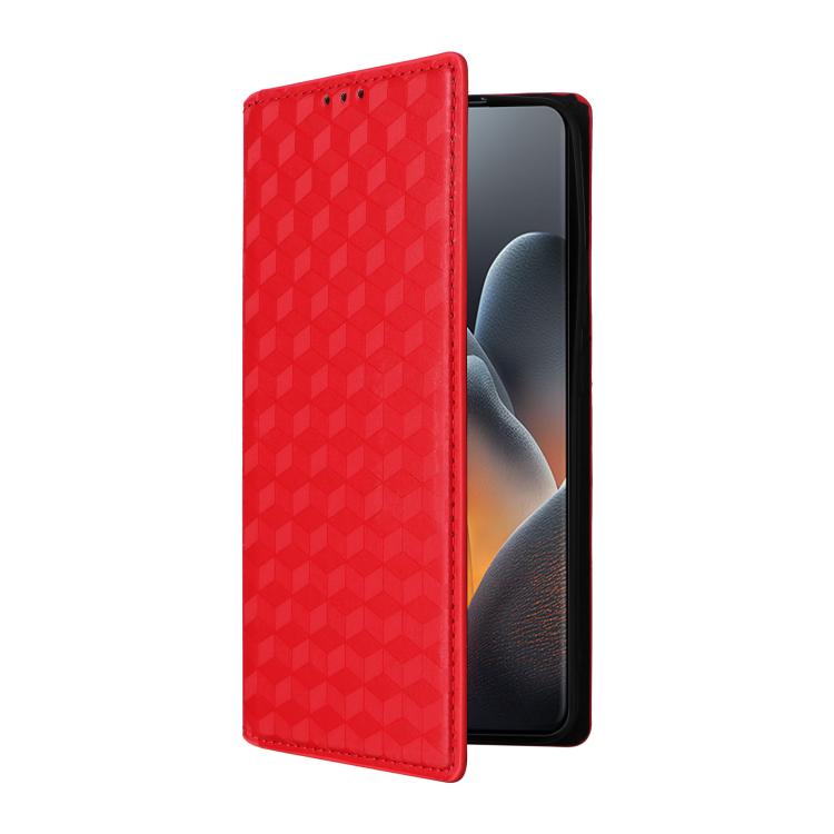 For Motorola Moto X70 Air Pro 5G / Signature Cubic Grid Texture Flip Leather Phone Case