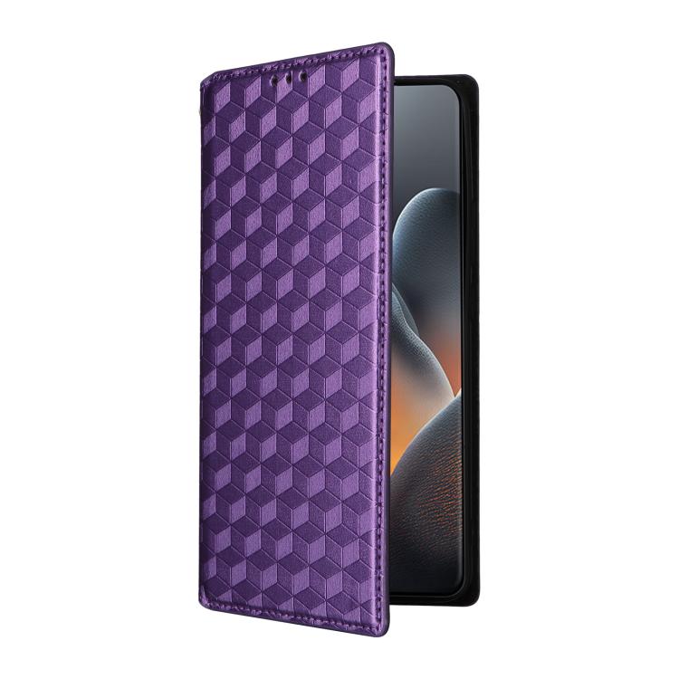 For Motorola Moto X70 Air Pro 5G / Signature Cubic Grid Texture Flip Leather Phone Case