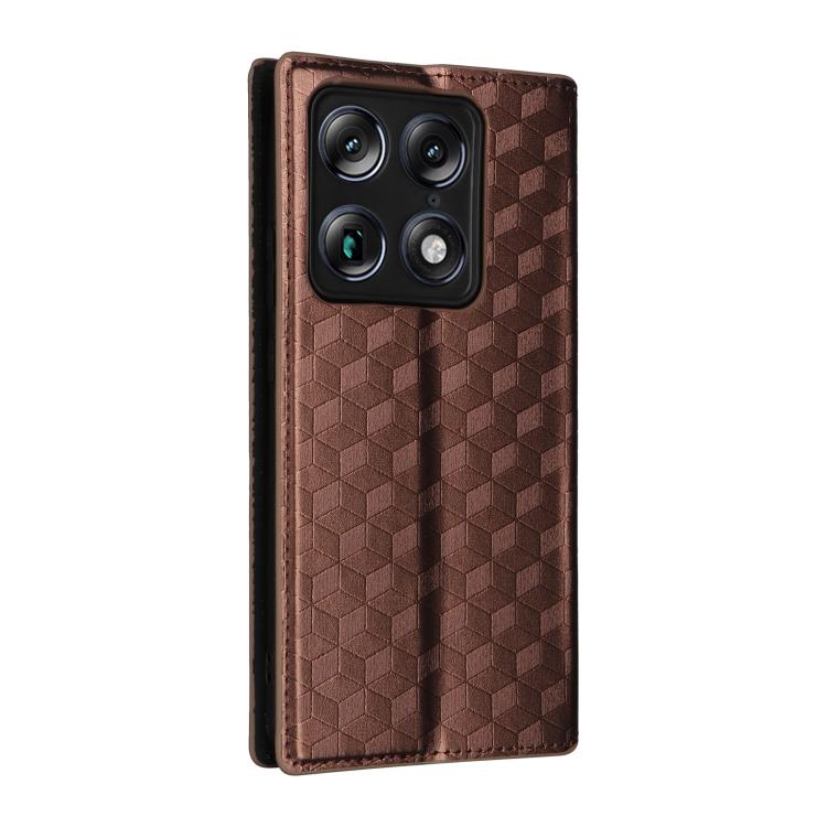 For Motorola Moto X70 Air Pro 5G / Signature Cubic Grid Texture Flip Leather Phone Case