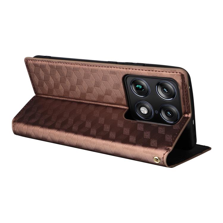 For Motorola Moto X70 Air Pro 5G / Signature Cubic Grid Texture Flip Leather Phone Case