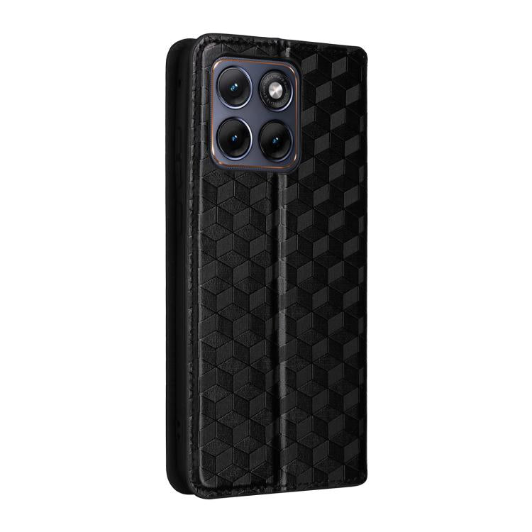 For Motorola Edge 70 Fusion 5G Cubic Grid Texture Flip Leather Phone Case