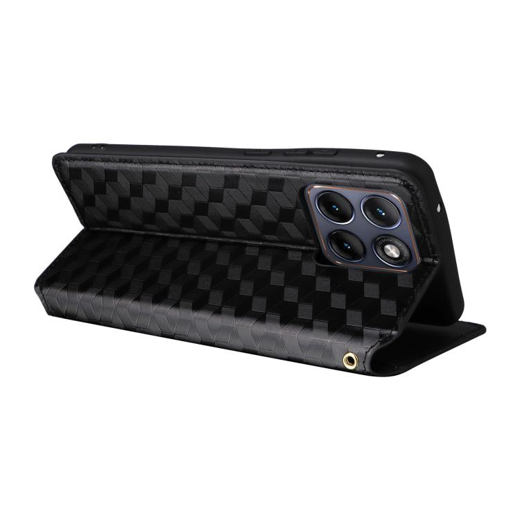 For Motorola Edge 70 Fusion 5G Cubic Grid Texture Flip Leather Phone Case