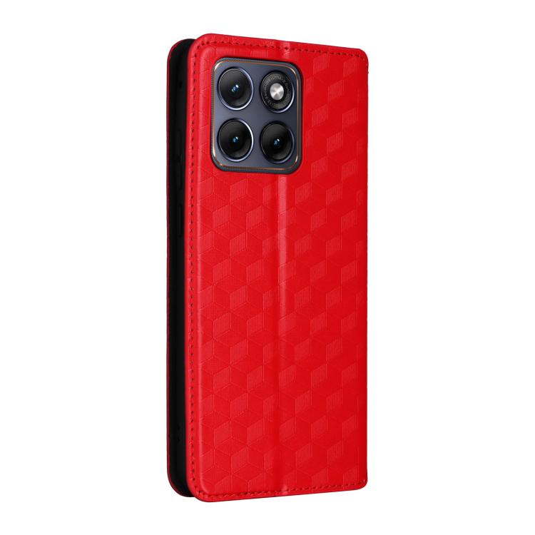 For Motorola Edge 70 Fusion 5G Cubic Grid Texture Flip Leather Phone Case