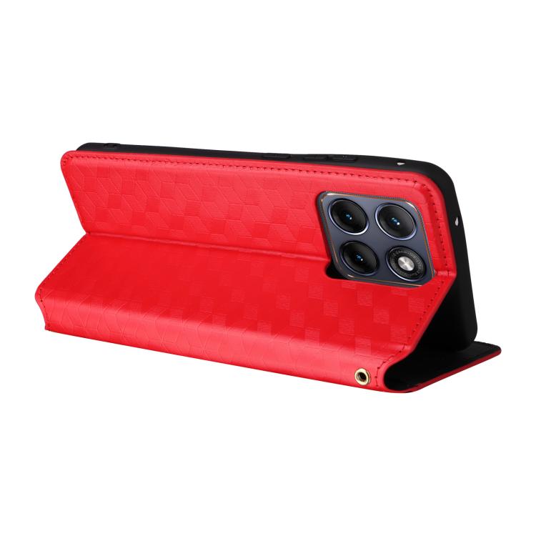 For Motorola Edge 70 Fusion 5G Cubic Grid Texture Flip Leather Phone Case