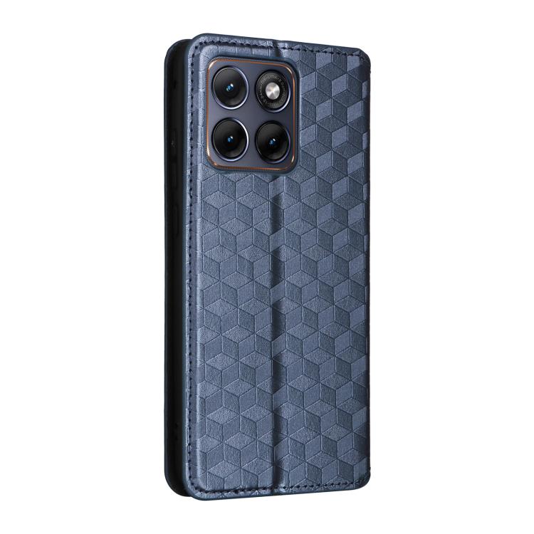 For Motorola Edge 70 Fusion 5G Cubic Grid Texture Flip Leather Phone Case
