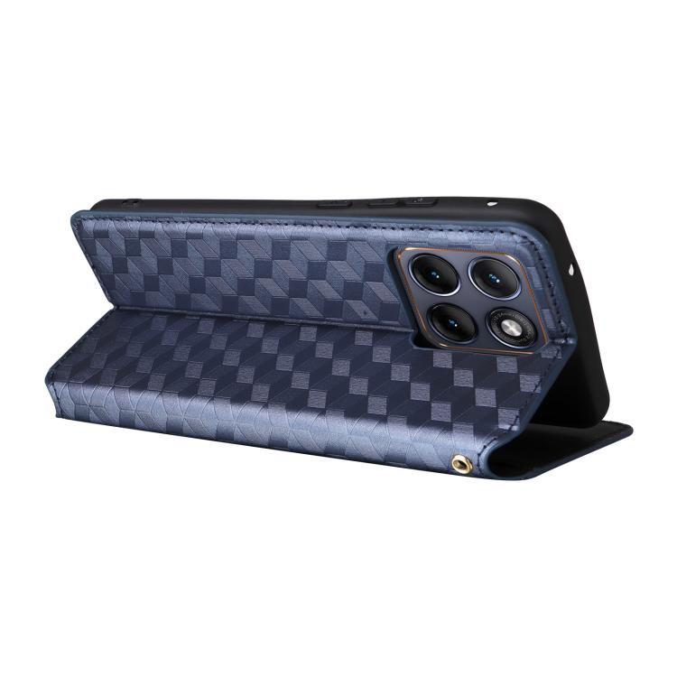 For Motorola Edge 70 Fusion 5G Cubic Grid Texture Flip Leather Phone Case