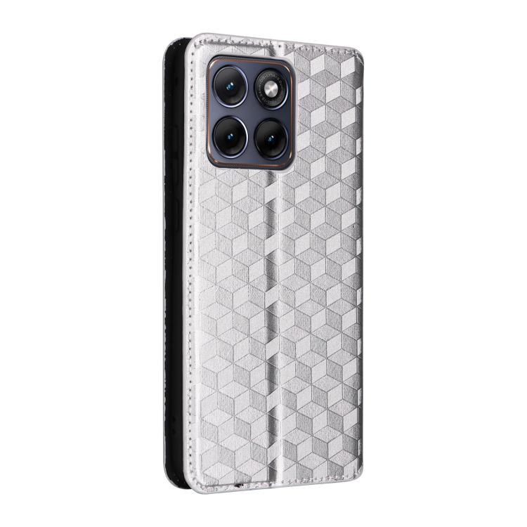 For Motorola Edge 70 Fusion 5G Cubic Grid Texture Flip Leather Phone Case