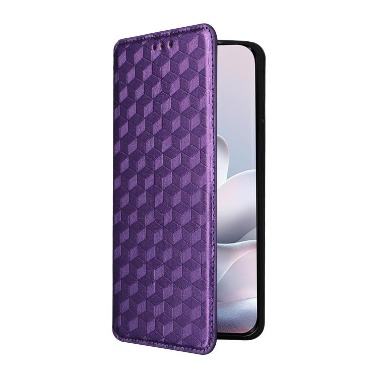 For Motorola Edge 70 Fusion 5G Cubic Grid Texture Flip Leather Phone Case