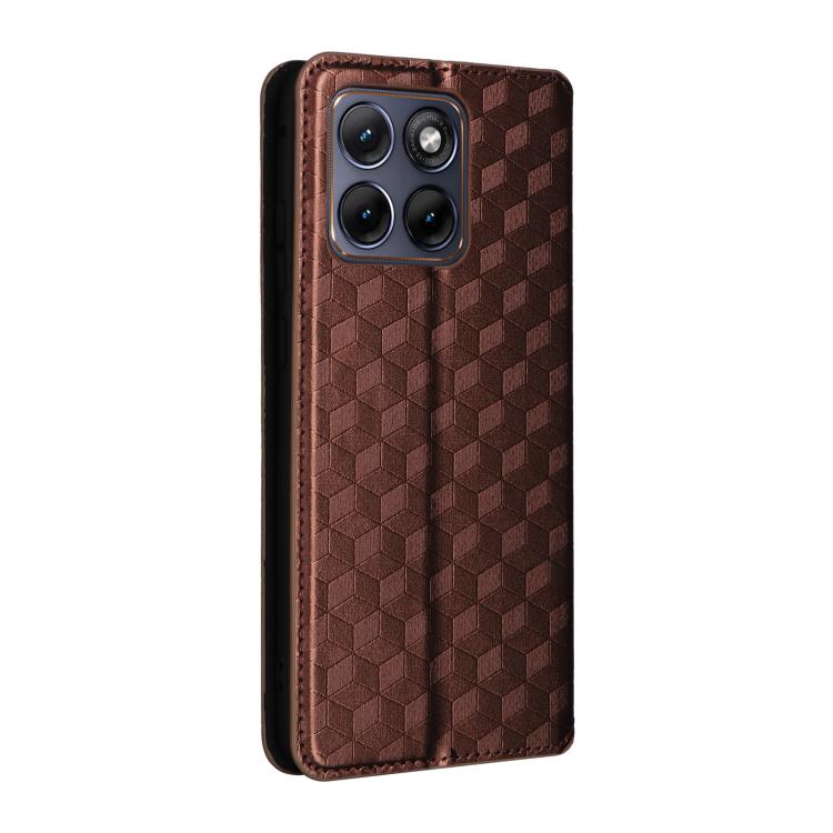 For Motorola Edge 70 Fusion 5G Cubic Grid Texture Flip Leather Phone Case