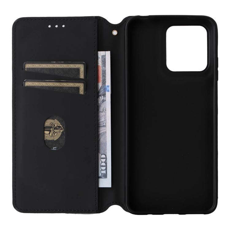 For Motorola Moto G17 / G17 Power 4G Cubic Grid Texture Flip Leather Phone Case