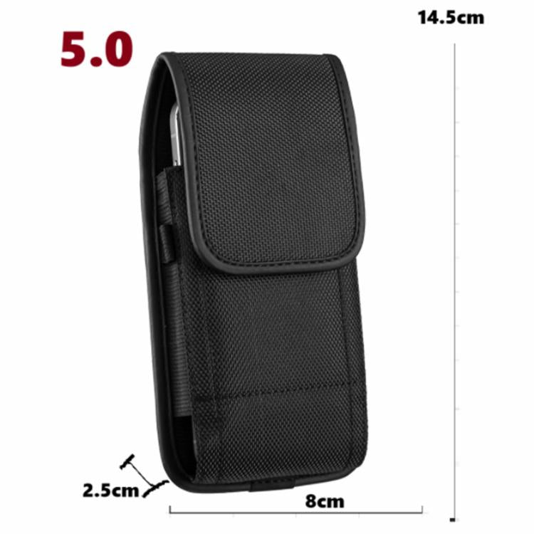 For 5 inch Universal Vertical Outdoor Phone Waist Bag - Black
