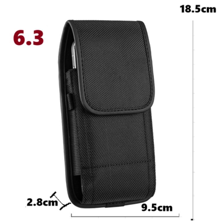 For 6.3 inch Universal Vertical Outdoor Phone Waist Bag - Black