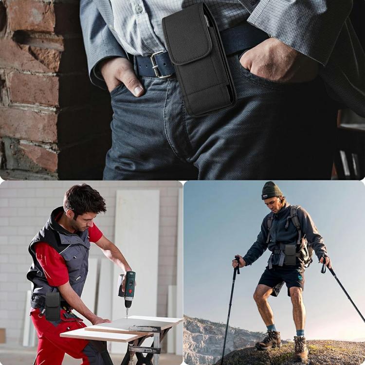 For 6.3 inch Universal Vertical Outdoor Phone Waist Bag - Black
