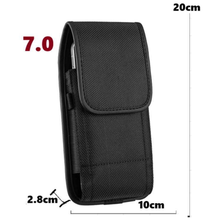 For 7 inch Universal Vertical Outdoor Phone Waist Bag - Black