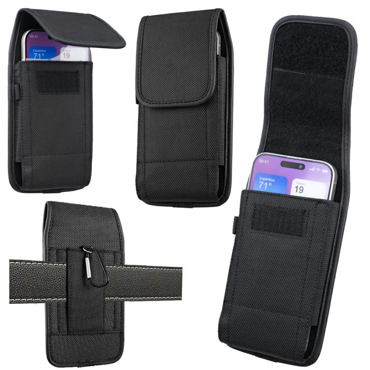 For 7 inch Universal Vertical Outdoor Phone Waist Bag - Black