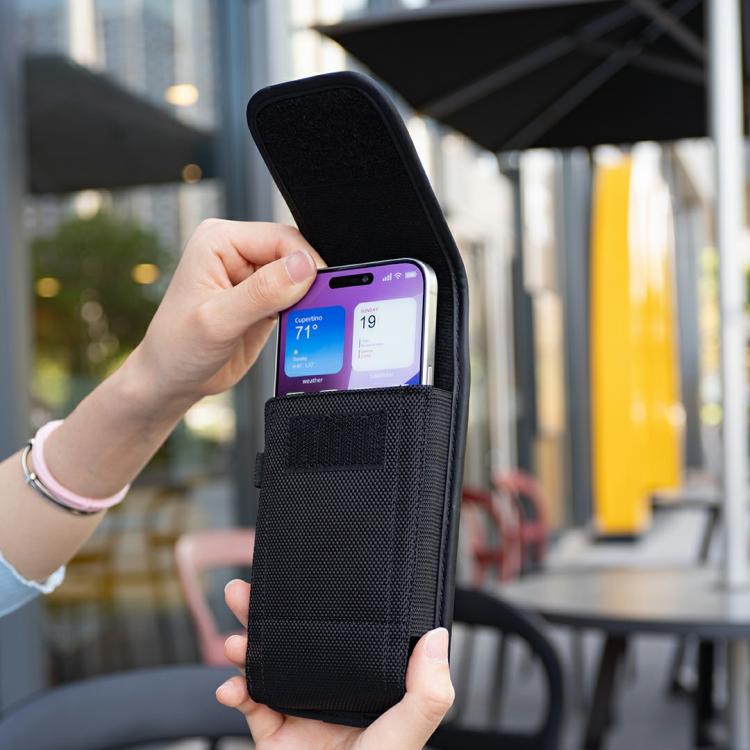 For 7 inch Universal Vertical Outdoor Phone Waist Bag - Black