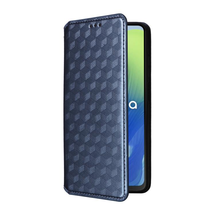 For Motorola Moto E14 / G04 / G04S / G24 Cubic Grid Texture Flip Leather Phone Case