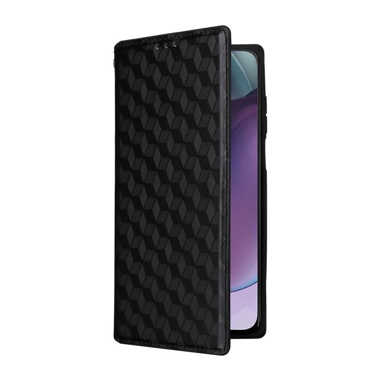 For Motorola Moto G Stylus 4G 2023 Cubic Grid Texture Flip Leather Phone Case