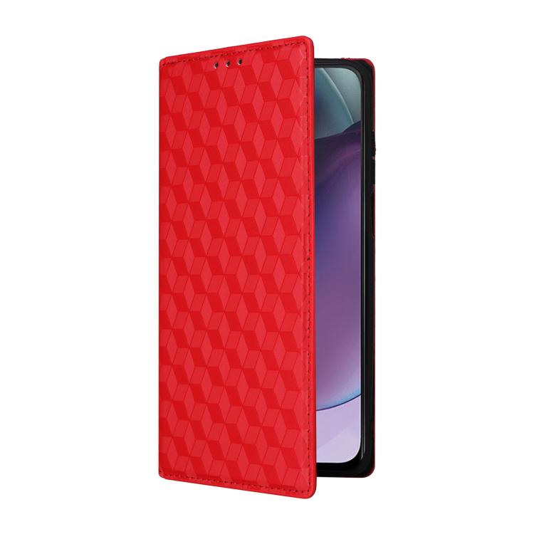 For Motorola Moto G Stylus 4G 2023 Cubic Grid Texture Flip Leather Phone Case
