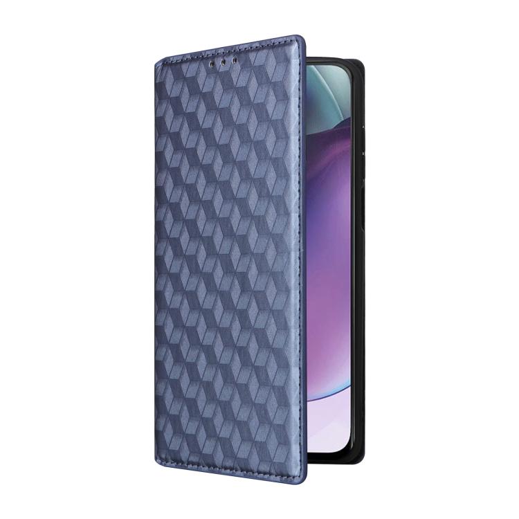 For Motorola Moto G Stylus 4G 2023 Cubic Grid Texture Flip Leather Phone Case