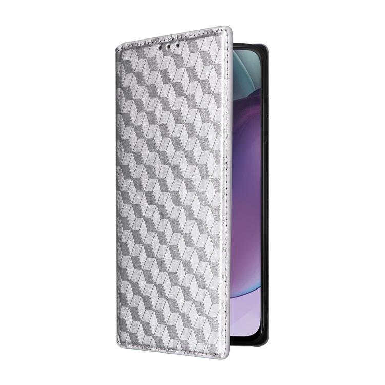 For Motorola Moto G Stylus 4G 2023 Cubic Grid Texture Flip Leather Phone Case