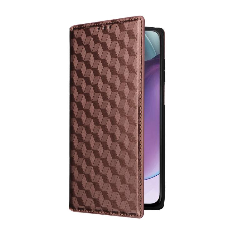 For Motorola Moto G Stylus 4G 2023 Cubic Grid Texture Flip Leather Phone Case