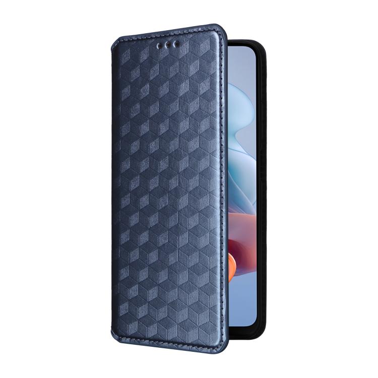 For Motorola Moto G34 5G Cubic Grid Texture Flip Leather Phone Case