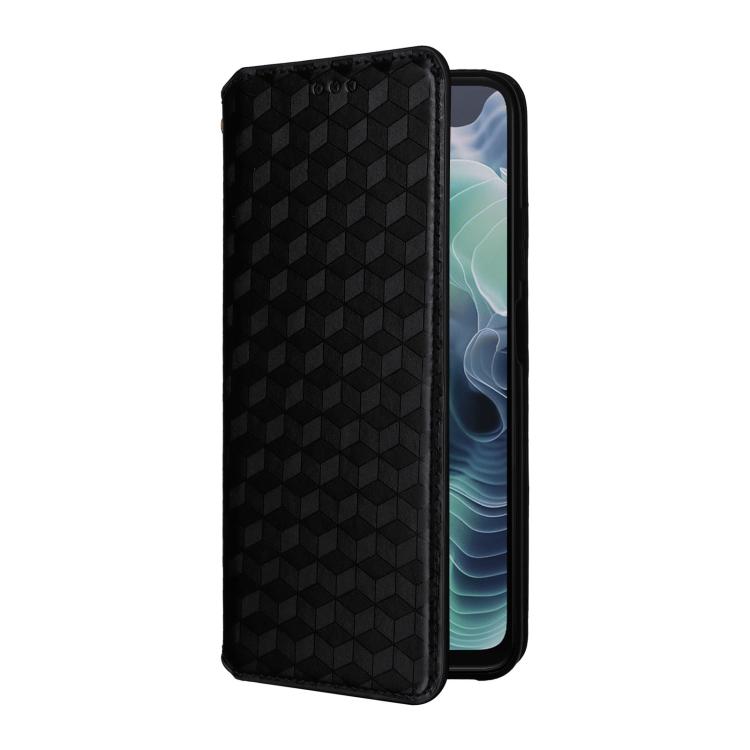 For Motorola Moto G35 5G Cubic Grid Texture Flip Leather Phone Case