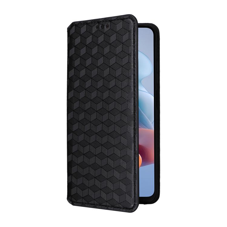 For Motorola Moto G45 5G / G34 5G Cubic Grid Texture Flip Leather Phone Case