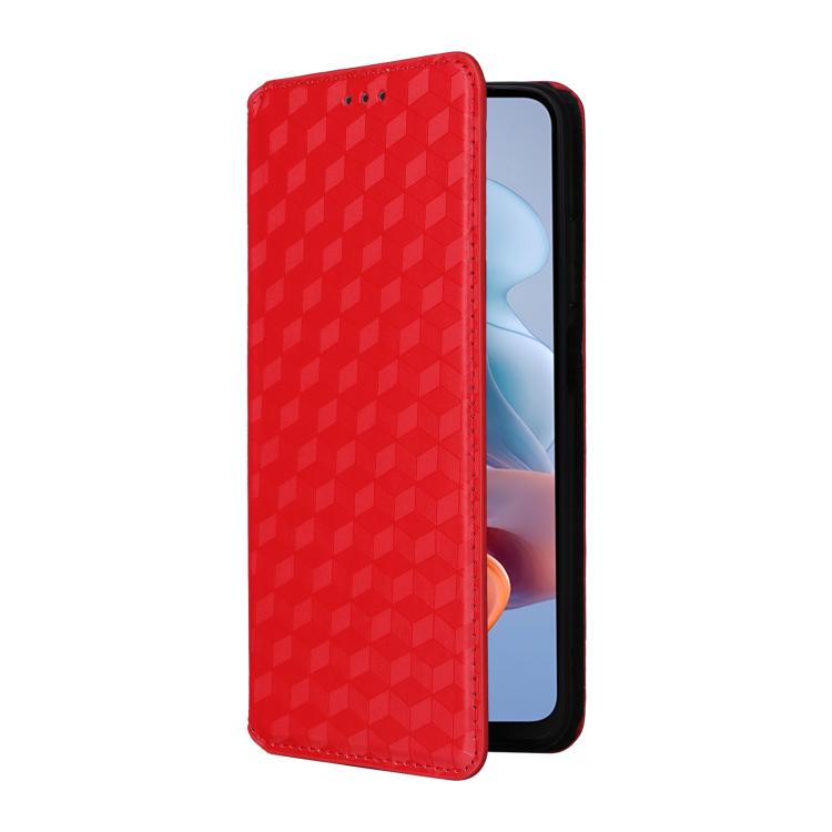 For Motorola Moto G45 5G / G34 5G Cubic Grid Texture Flip Leather Phone Case