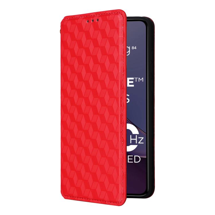 For Motorola Moto G84 5G Cubic Grid Texture Flip Leather Phone Case