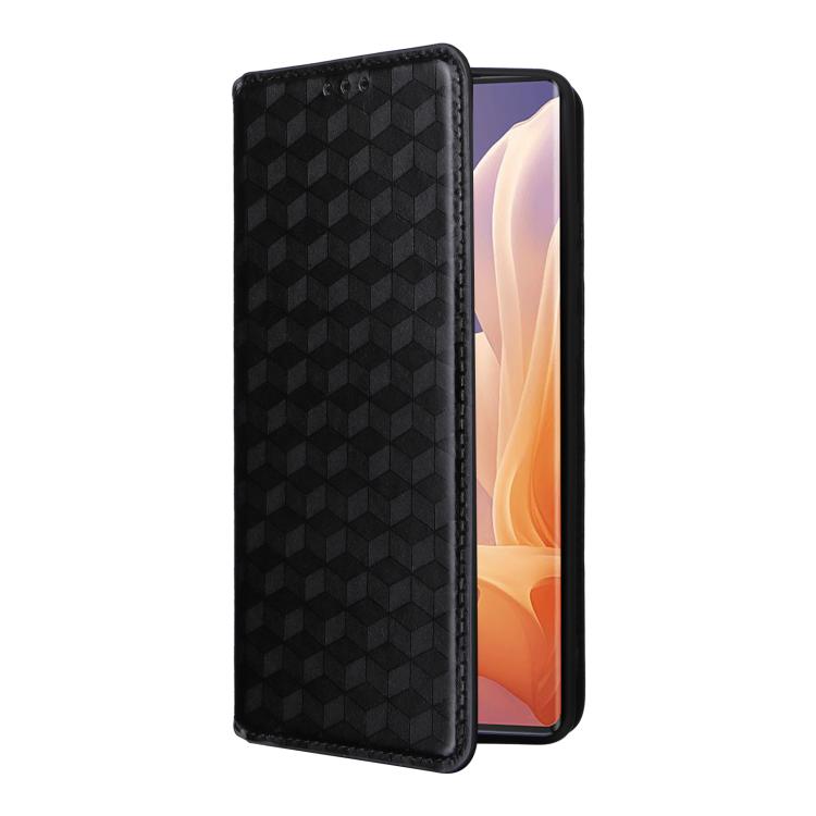 For Motorola Moto G85 5G / S50 Neo 5G Cubic Grid Texture Flip Leather Phone Case