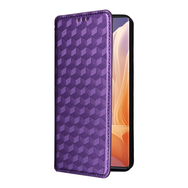 For Motorola Moto G85 5G / S50 Neo 5G Cubic Grid Texture Flip Leather Phone Case
