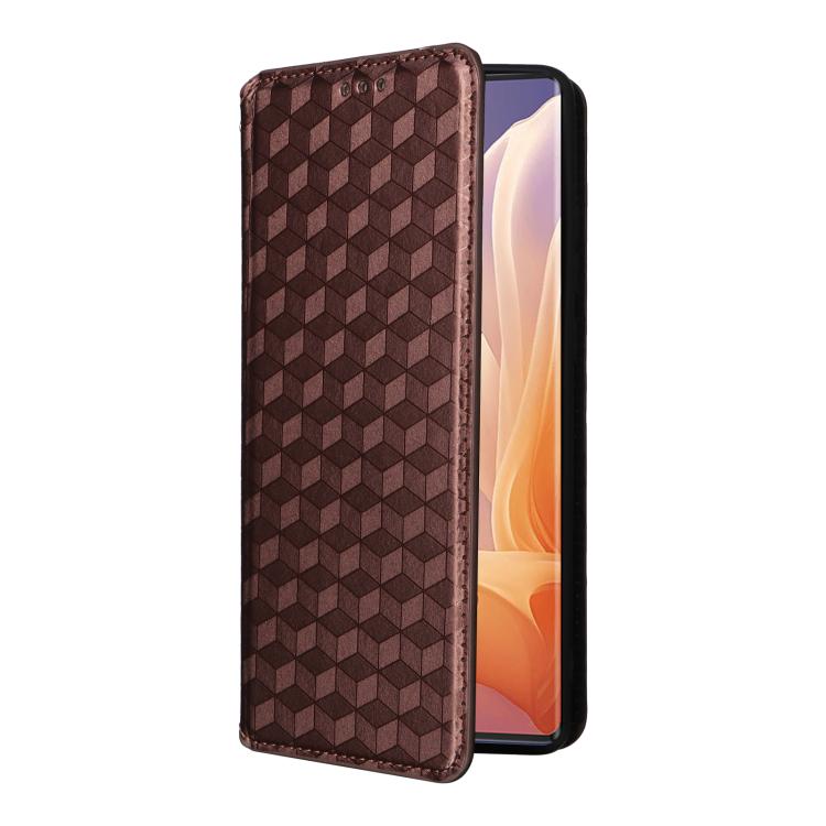 For Motorola Moto G85 5G / S50 Neo 5G Cubic Grid Texture Flip Leather Phone Case