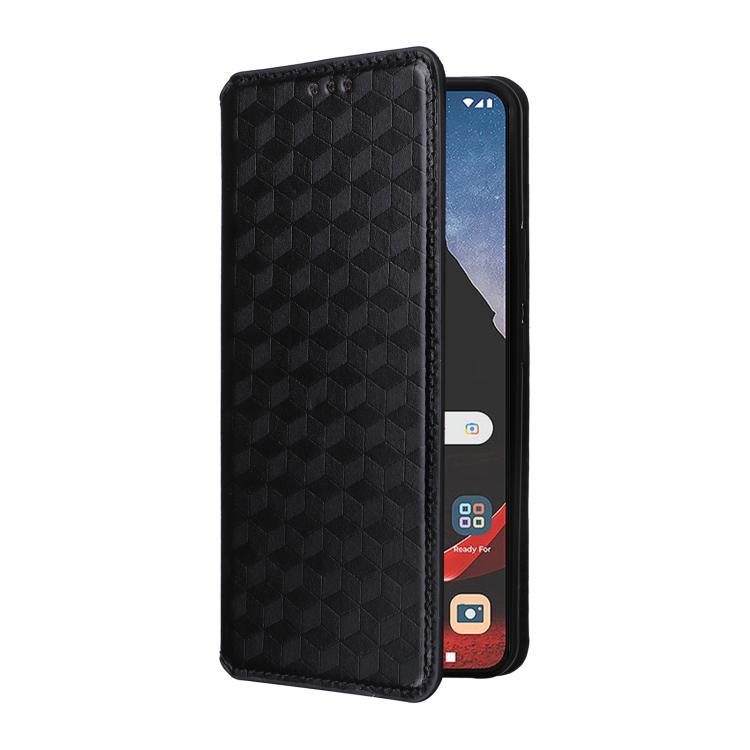 For Motorola ThinkPhone Cubic Grid Texture Flip Leather Phone Case