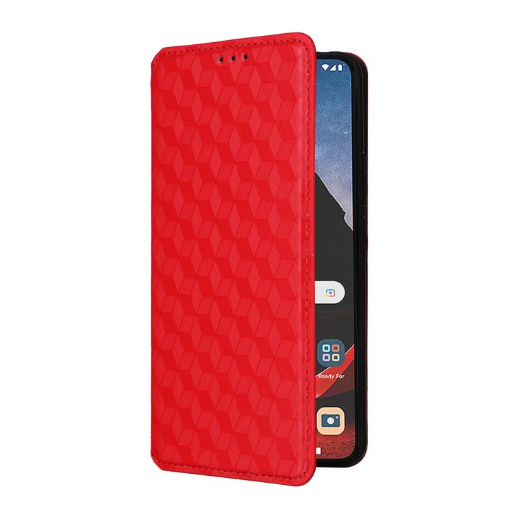 For Motorola ThinkPhone Cubic Grid Texture Flip Leather Phone Case
