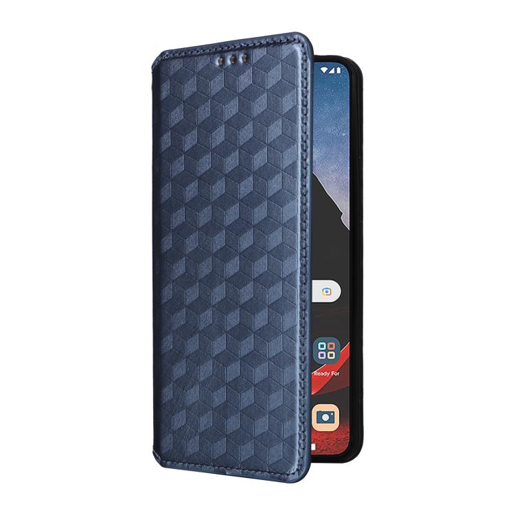 For Motorola ThinkPhone Cubic Grid Texture Flip Leather Phone Case