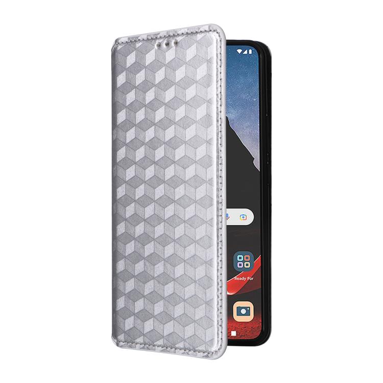 For Motorola ThinkPhone Cubic Grid Texture Flip Leather Phone Case